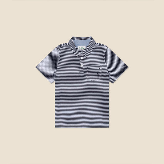 George and the Classic Polo in Navy and White Stripe